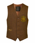Tobacco Brown Wool Tweed Waistcoat | KR Signature Waistcoat