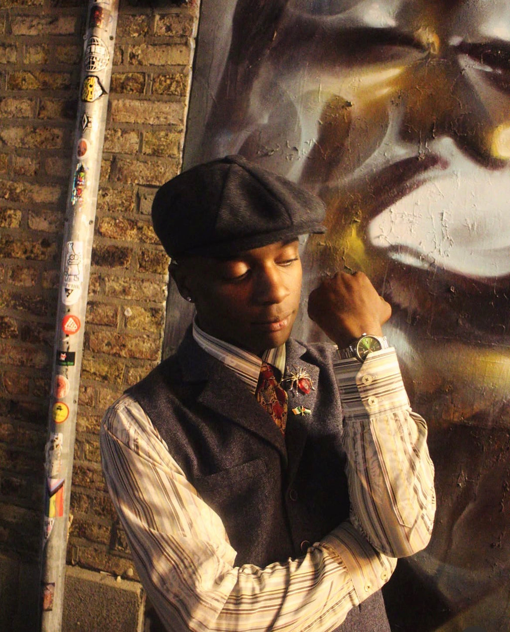 Mineral Blue Wool Tweed Waistcoat
