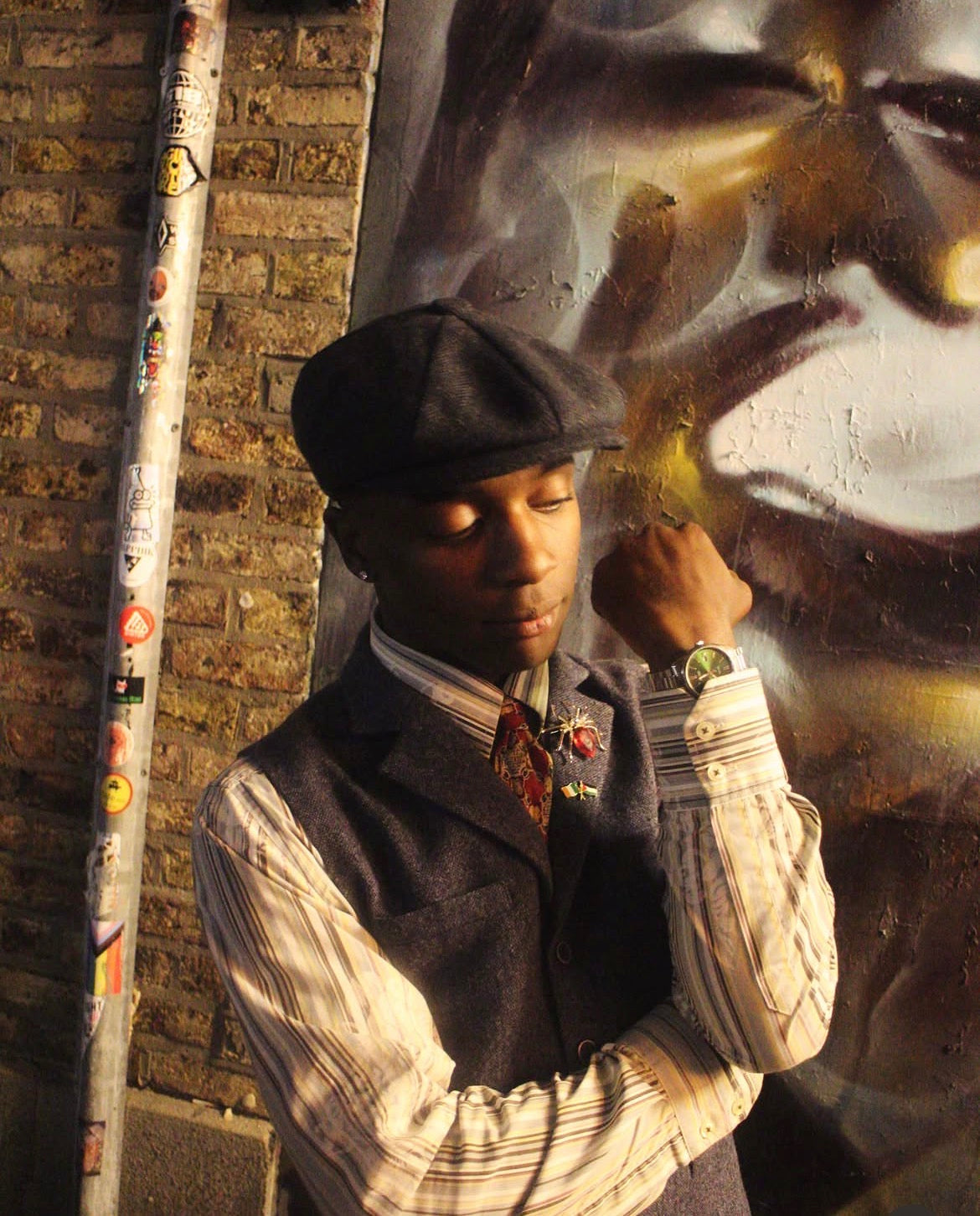 Mineral Blue Wool Tweed Waistcoat