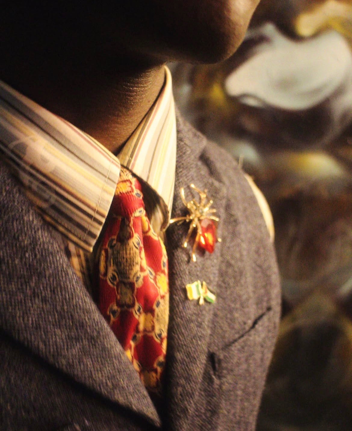 Mineral Blue Wool Tweed Waistcoat